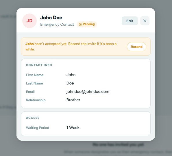 View modal showing John Doe contact details and Pending status